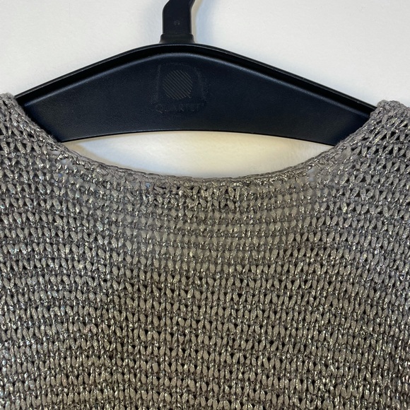 Metallic knit sweater with quarter length sleeve 100% cotton size medium - Picture 14 of 14
